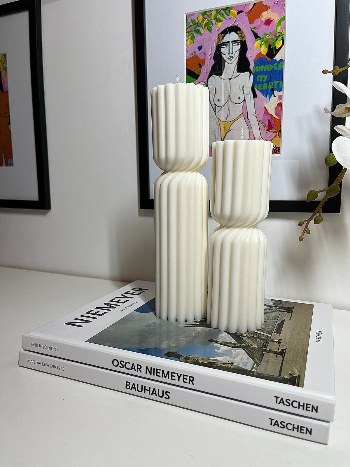 Twisted Pillar Candle Set x2