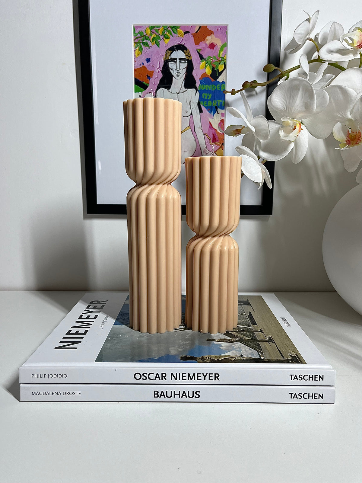 Twisted Pillar Candle Set x2