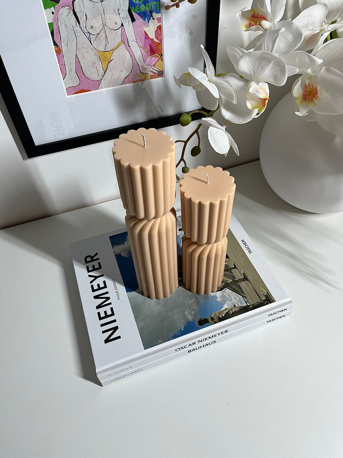 Twisted Pillar Candle Set x2