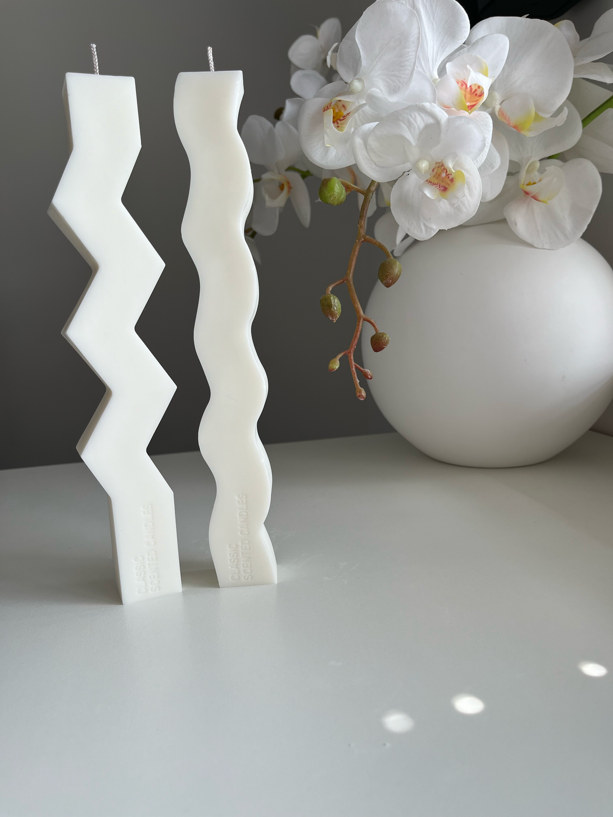 Wave & Zigzag Candle Set x2